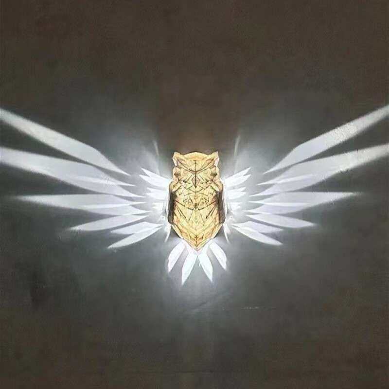 老鹰投影壁灯动物LED睡眠猫头鹰小夜灯墙壁照明灯光艺术设计装饰