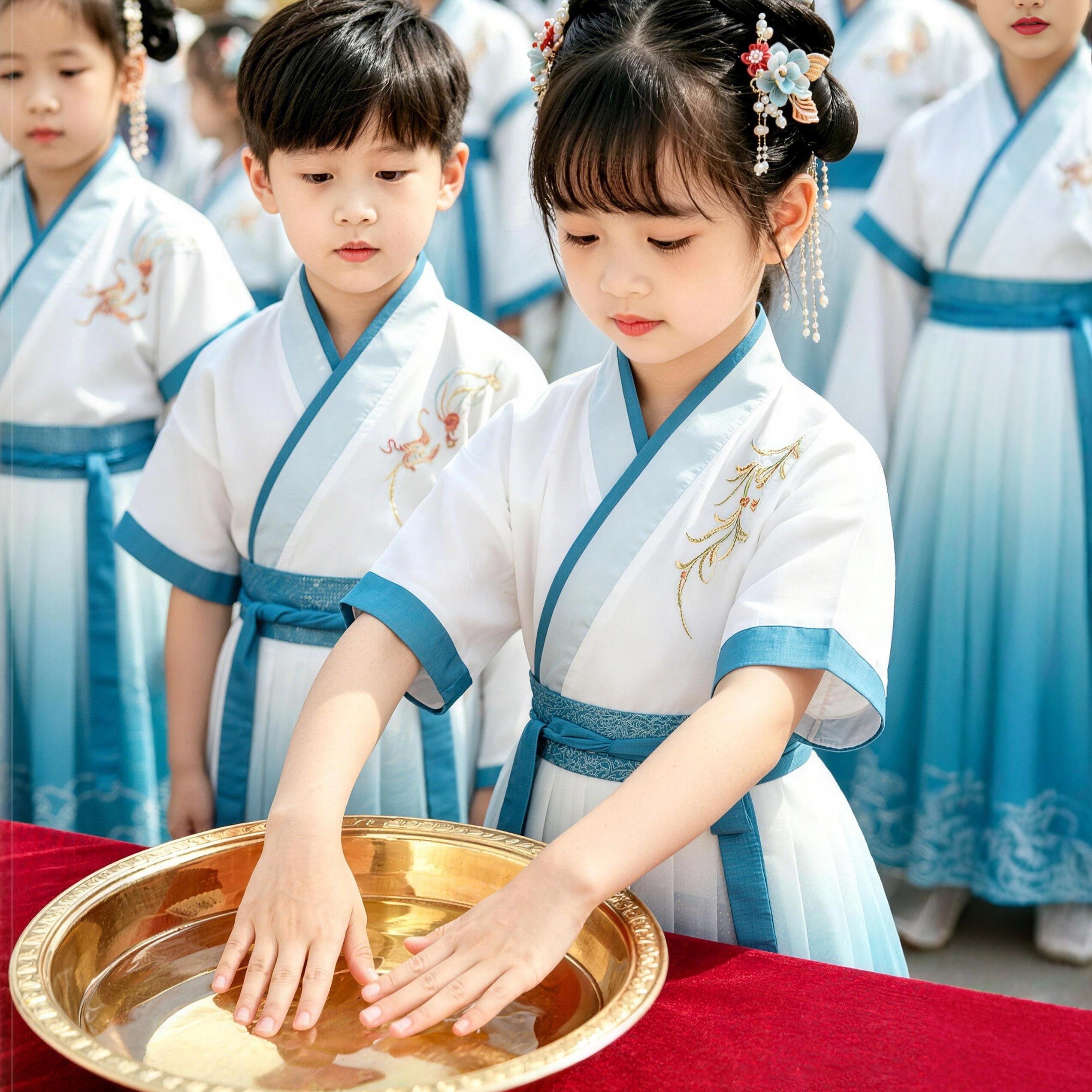 开笔礼服装儿童国学演出服中秋节图片