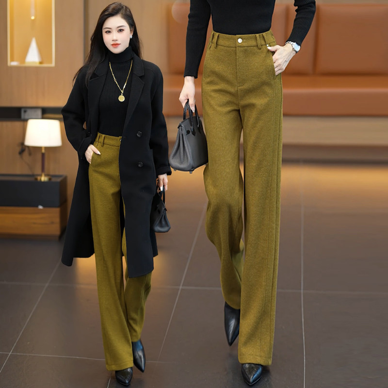 羊绒阔腿裤女冬季加厚2025新款