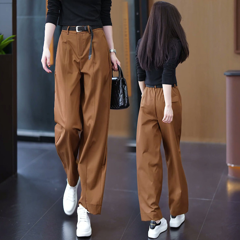 琥珀流光风弯刀裤女秋季2025新款高腰显瘦小个子直筒阔腿女裤春秋,女装/女士精品,休闲裤,淘宝优惠券,粉丝福利购,淘宝优惠卷