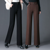 中年妈妈裤 咖色西装 子 高腰宽松直筒女裤 秋季 阔腿裤 女春秋2025新款