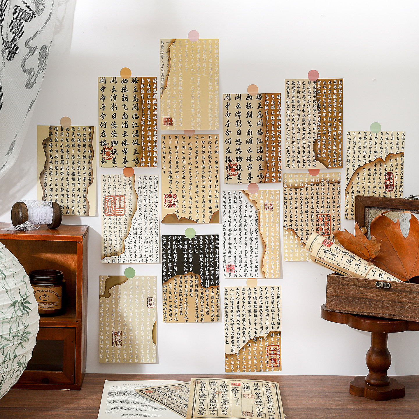 ins复古古诗文字水墨画明信片艺术插画古风书房间宿舍茶室墙面装饰贴纸高颜值文创学生祝福怀旧留言贺卡礼物,文具电教/文化用品/商务用品,贺卡/明信片,淘宝优惠券,粉丝福利购,淘宝优惠卷