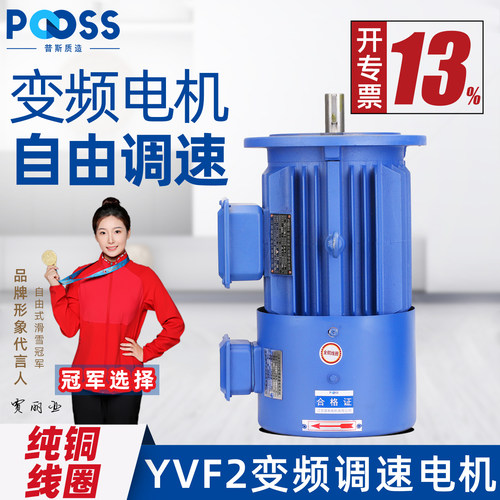 普斯YVF2变频调速异步马达三相380V马达低速减速电机立式B5铜芯
