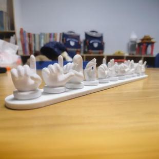牌车载摆件3打印创意设计 磁吸手势挪车牌号码