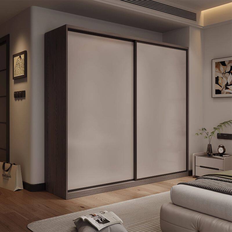 佛山家具推拉门衣柜家用卧室简约灰色轻奢感大衣橱25新款柜子