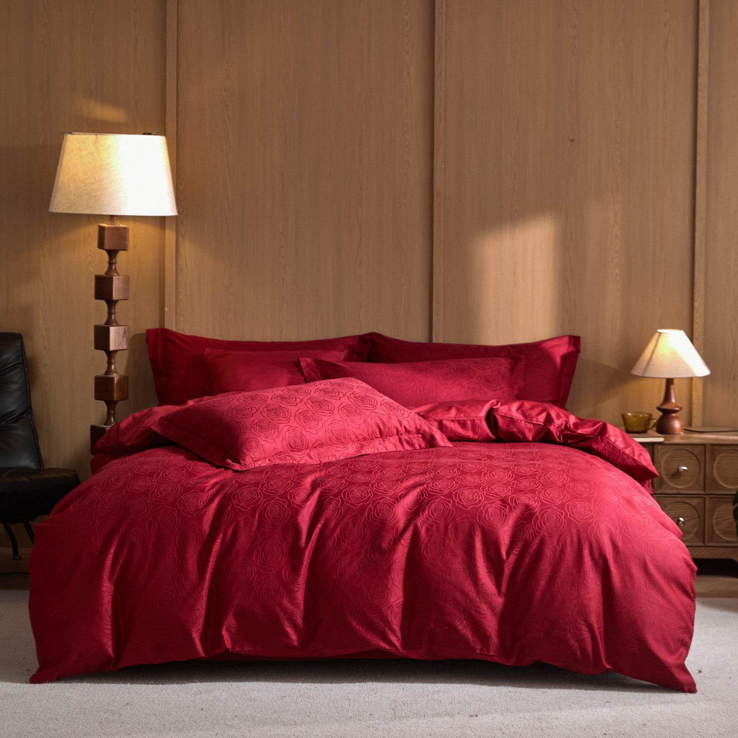 年轻人备婚红色纯棉全棉四件套含被芯结婚喜庆被套婚庆陪嫁喜被女