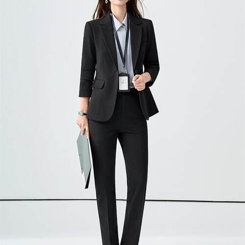 女生考公面试服装灰色西装套装女2025新款秋冬职业正装教资公考工