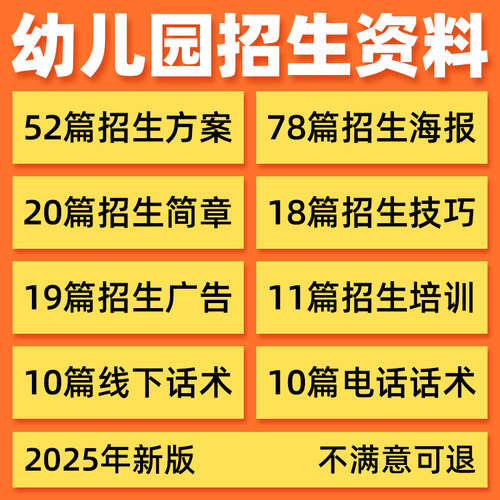 幼儿园招生方案春季秋季海报宣传单简章广告模板资料电话话术技巧