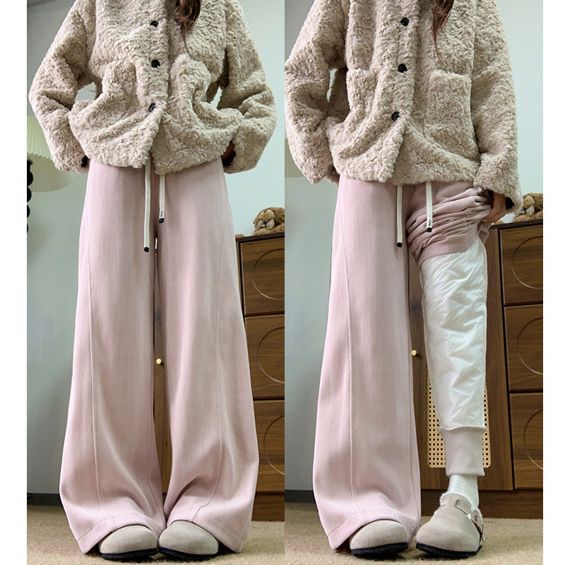 NOME（服饰）美式阔腿羽绒裤女冬季酷飒风宽松直筒裤保暖加厚棉裤