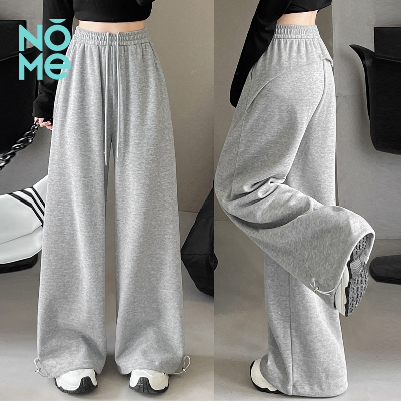 NOME（服饰）女春秋2025新款高腰显瘦宽松卫裤直筒休闲运动裤抽绳