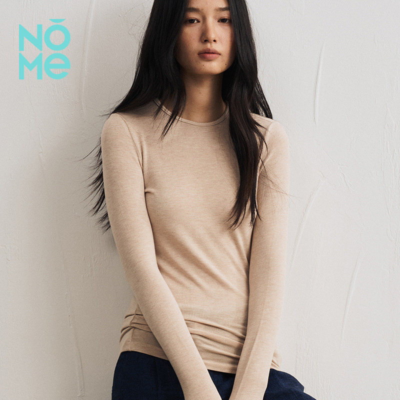 NOME（服饰）天丝莫代尔山羊绒打底衫女秋冬纯色高级感轻奢针织衫