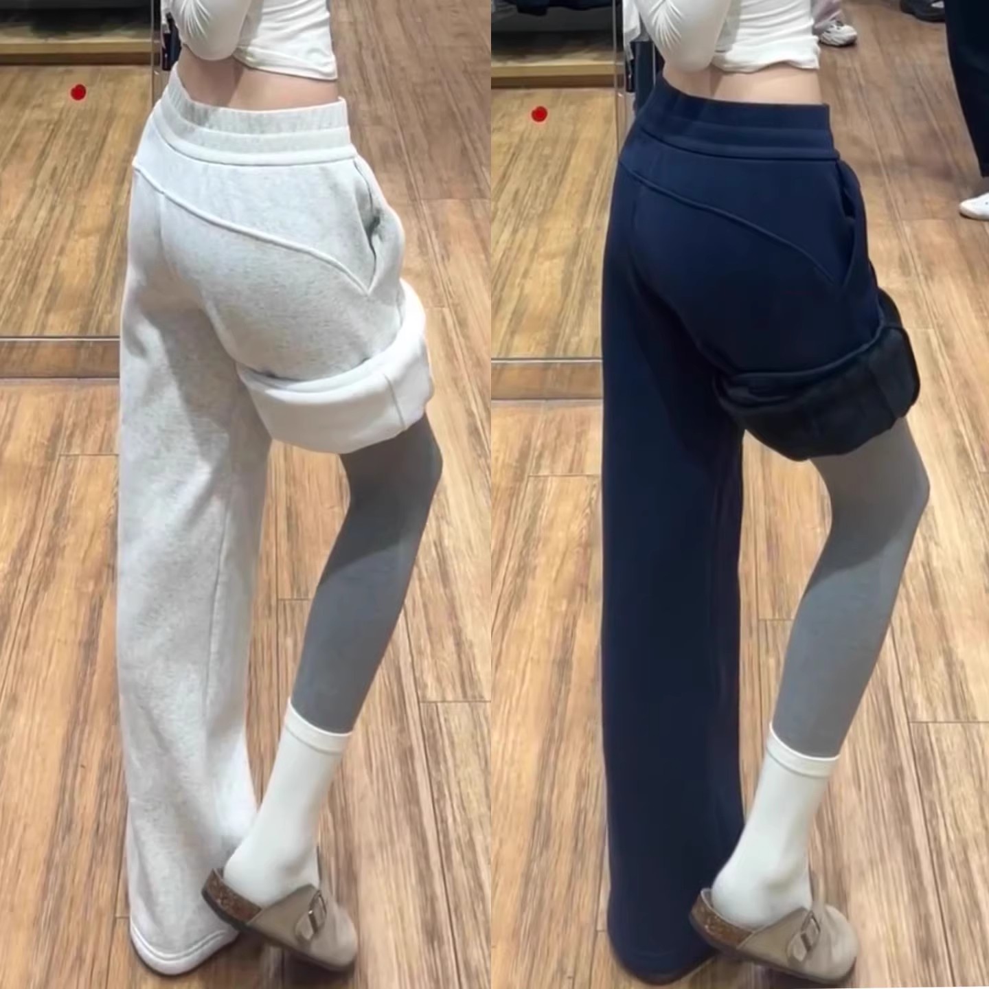 卫裤高腰香蕉库宽松直筒运动裤