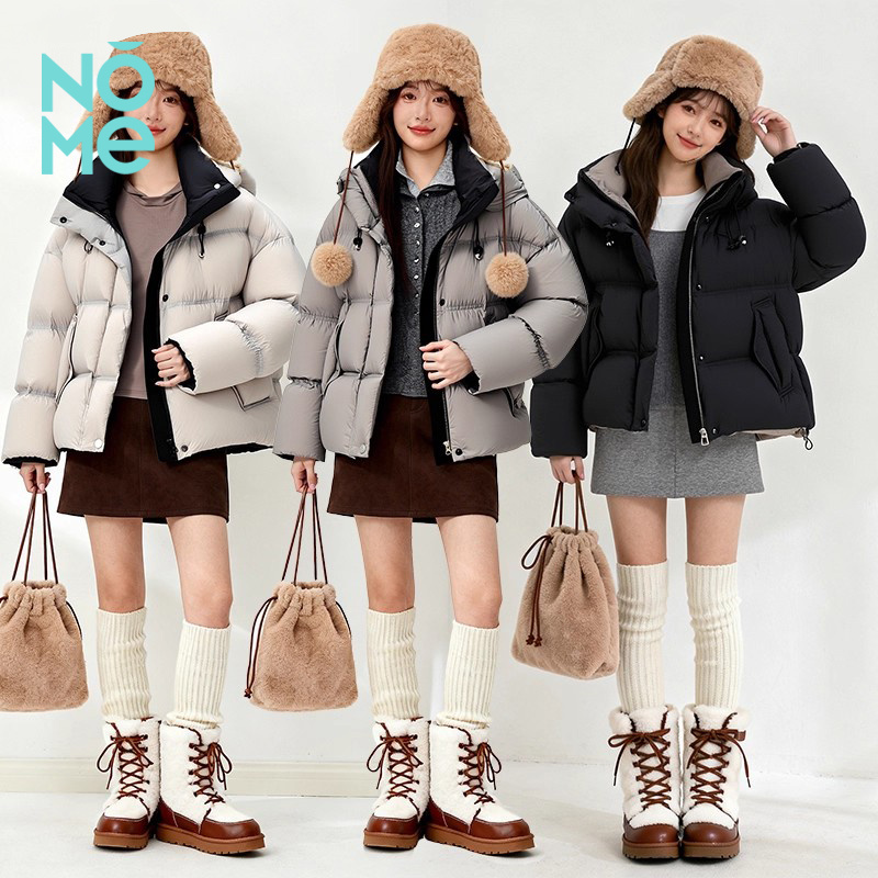 NOME(服饰)2025年秋季女新款时尚简约百搭加厚保暖连帽羽绒服