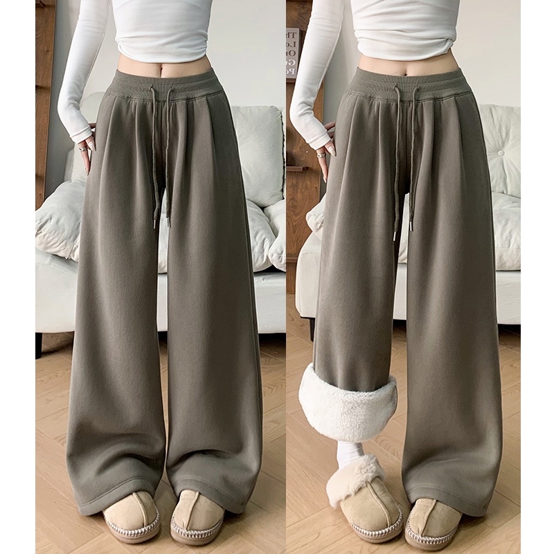 黑色阔腿裤女2025秋季新款直筒裤