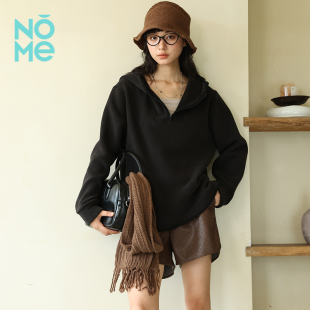 宽松休闲高品质半拉链连帽摇粒绒卫衣 2024女秋冬新款 NOME 服饰
