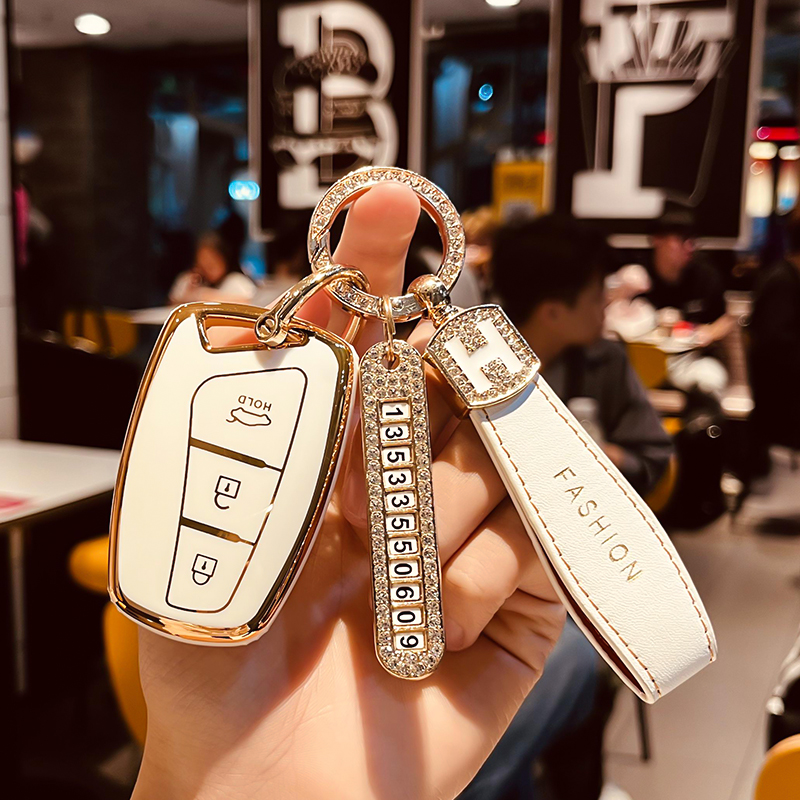 北京现代格越钥匙套第四代胜达扣圣达菲ix45壳男TGDI汽车锁匙包女