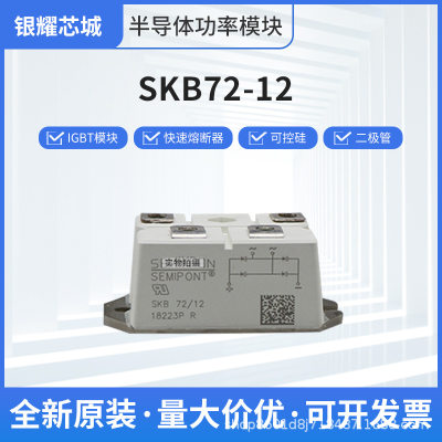 整流桥可控硅二极管模块SKB72-12晶闸管全新现货直发功率igbt模块