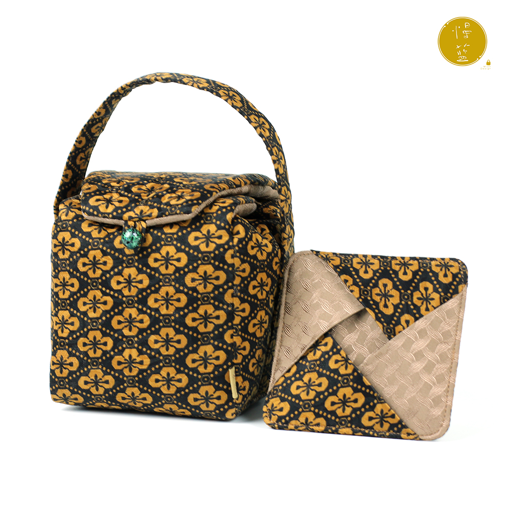 慢蓝盖碗包手提旅行便携收纳袋