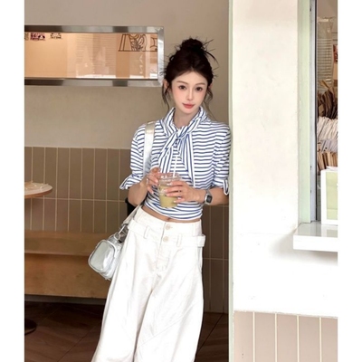 韩系高级感衬衫上衣高腰显瘦长裤