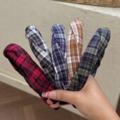 韩系格子麻花窄版 发箍带齿防滑高颅顶头箍外戴压发发卡2025高级感