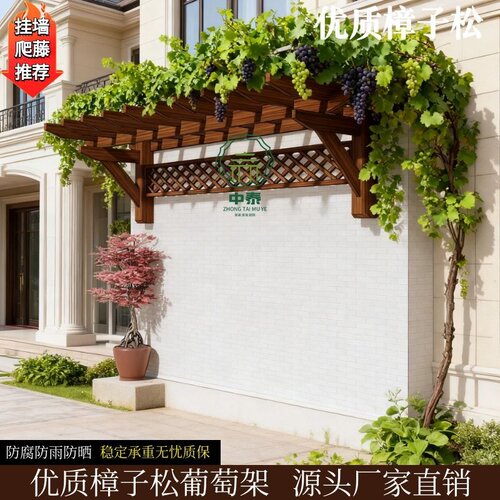 庭院碳化防腐木葡萄架户外院子爬藤花架阳台室外悬挂花架支持定制