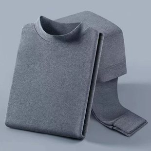 棉毛衫 九枪鹿中高领秋衣秋裤 中老年衬衣衬裤 套装 纯棉保暖内衣裤