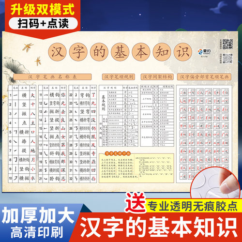 汉字笔画和偏旁名称生字带笔顺