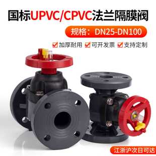 戎生UPVC衬氟快装隔膜阀PVC管单向法兰截止阀手动减压水管阀门25