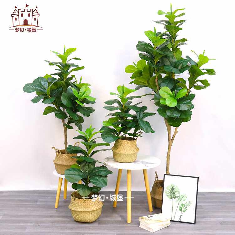 仿真植物盆栽家居装饰绿植琴叶榕客厅假树人造植物装饰摆件盆景