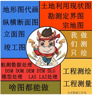 代画地形图代画Cass代画航测数据处理点云数据处理勘界图土方计算