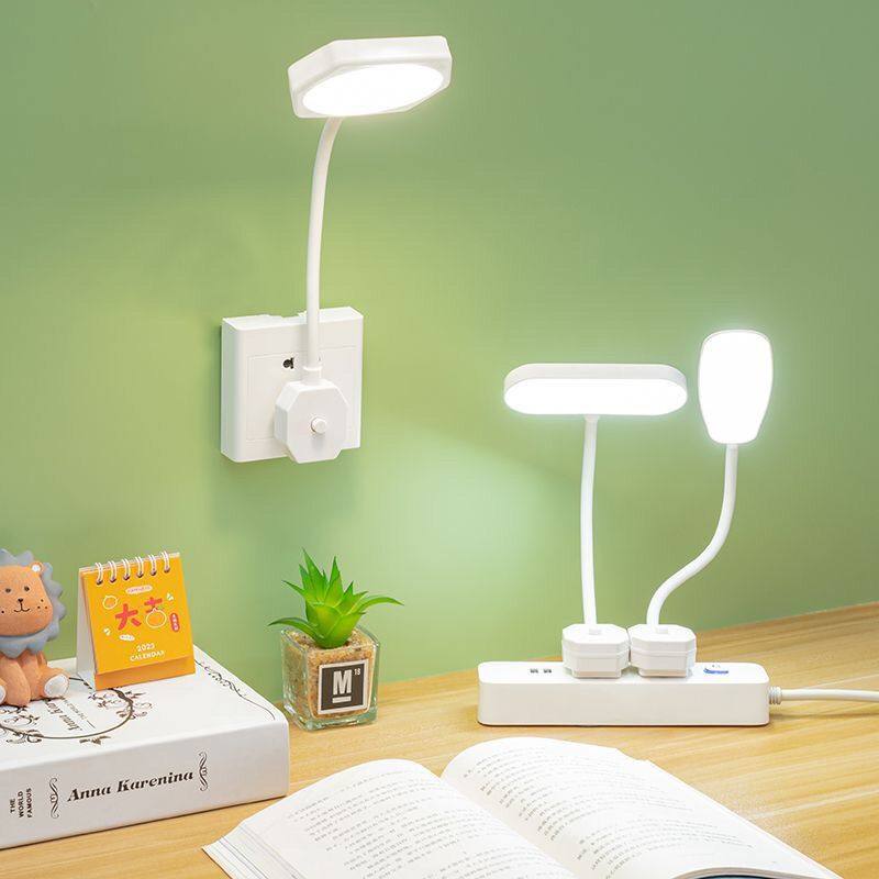 插在插座上的灯小台灯直插式学习LED灯珠新款柔光护眼灯光开关亮