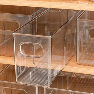 窄长深型盒子收纳盒长方形窄长型长条加高亚克力透明塑料杂物零食