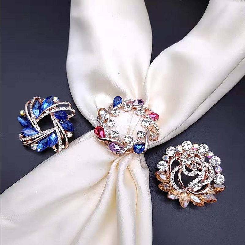 胸针高端精致时尚大牌韩版高档不掉色丝巾扣两用水晶高闪胸针女服