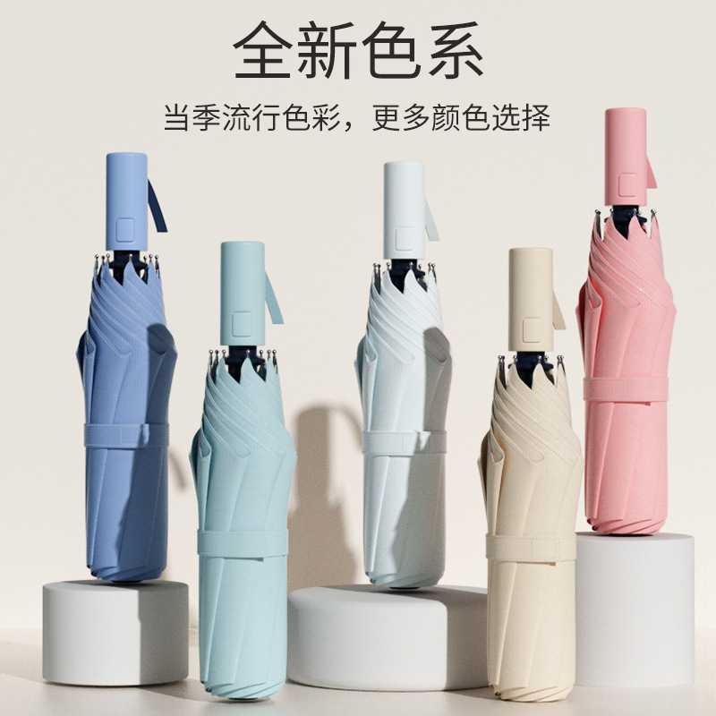 雨伞超大自动三折叠黑胶遮阳伞晴伞