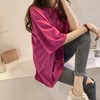 Short sleeved jacket Easy Korean Edition T-shirt 2019 new pattern pinkycolor Versatile Body shirts Women's wear