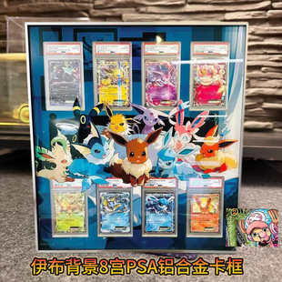 宝可梦伊布PSA铝合金卡框展示架收纳框带背景PTCG收纳金属卡框