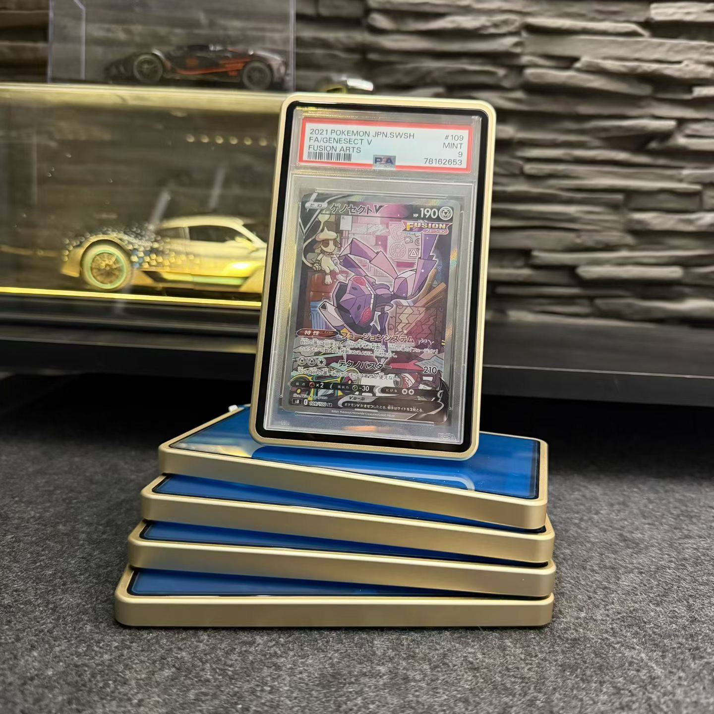 【滑盖支架式】PSA35PT金属评级卡保护壳球星卡35PT防UV展示框