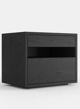 意式极简床头柜简约现代北欧原木色卧室床边收纳柜经济型储物柜