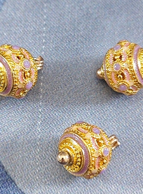 10mm新中式国风浅紫色金属纽扣旗袍马甲衬衫宋锦辅料扣高端定制扣