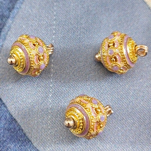 10mm新中式国风浅紫色金属纽扣旗袍马甲衬衫宋锦辅料扣高端定制扣