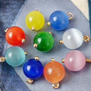 新中式天然玉石猫眼七彩旗袍扣子中国风唐装汉服装饰品衬衫纽扣