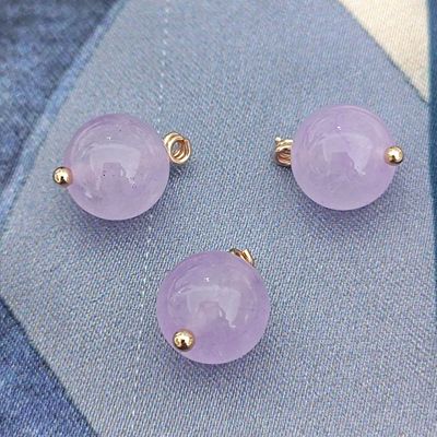 10mm透晶感浅紫粉玉石扣子新中式国风旗袍针织衫扣子高端定制装饰