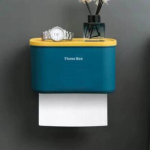 马桶边置物架放卫生纸免打孔壁挂卫生间纸巾盒多功能浴室纸巾盒防