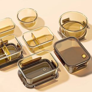 食品级玻璃碗带盖的耐高温高硼硅玻璃饭盒微波炉加热专用上班族带