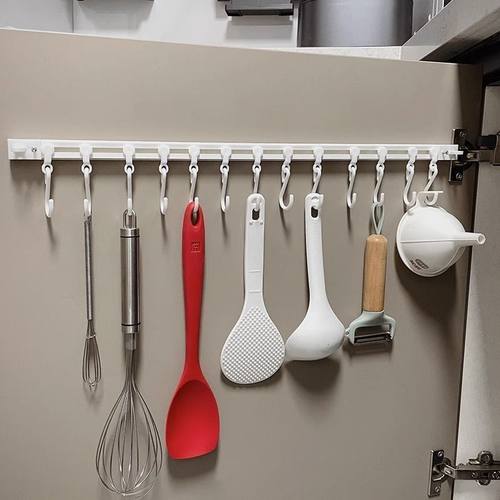 食品级玻璃碗带盖的耐高温橱柜门收纳挂钩厨房免打孔多功能挂钩滑