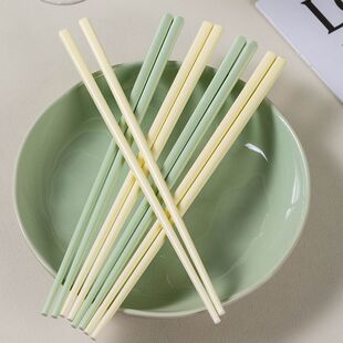 一人一个专用筷子新款奶黄色陶瓷筷子易清防霉家用高颜值筷子防滑
