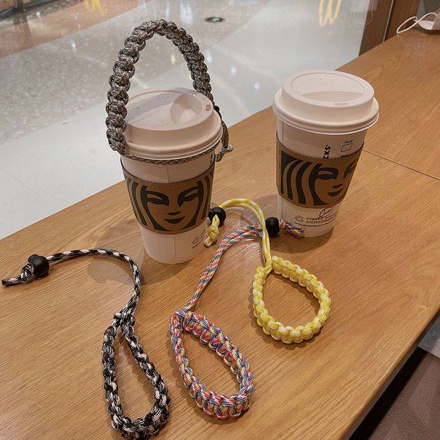 水杯专用挂绳韩国气质网红编织绳调性个性咖啡奶茶杯子便携式手提