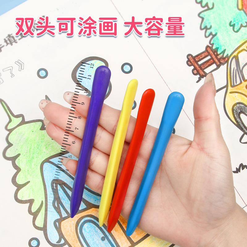 儿童不脏手塑料蜡笔12/24/36色筒装可水洗彩色绘画笔学习用品