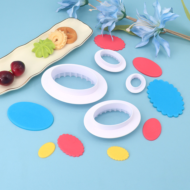 新品椭圆双面切模 厨房用品塑料饼干模蛋糕烘焙用具 烘培装饰工具