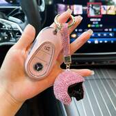 个性 镶钻头盔车钥匙扣手工精致满钻绳圆扣包包挂件走心女生小礼物